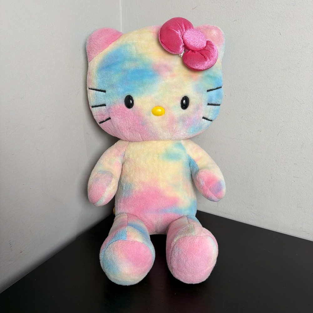 Build A Bear Hello Kitty Pastel Tie Dye Watercolor Plush 2014 With Bow